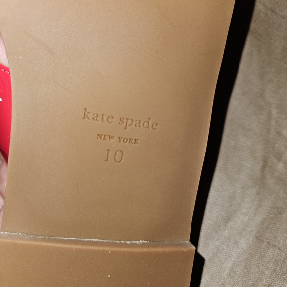 Kate Spade red patent leather sandals, women's size 10 - Picture 6 of 8